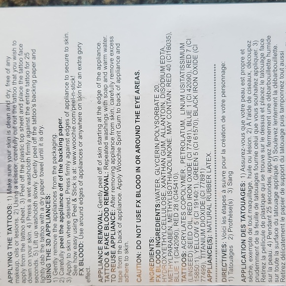 3D FX kit ☆ Buttons ☆ FX Blood ☆ no glue needed ☆ Brand New in pkg ☆ Halloween - Picture 12 of 13